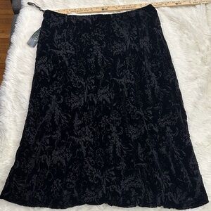 Ralph Lauren 20W Black Floral Skirt NWT